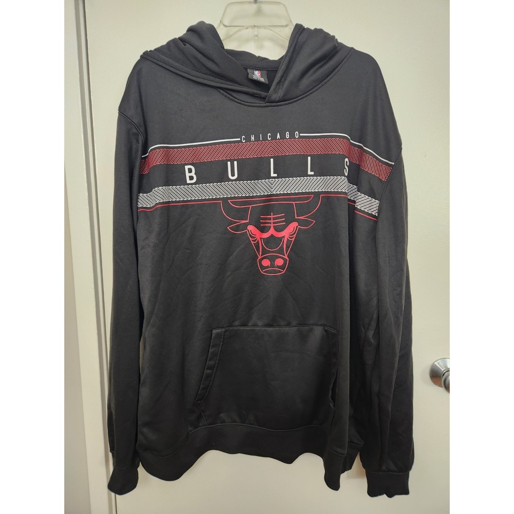 UNK Chicago Bulls NBA Men's XXL Black Hoodie Pullover Kangaroo Pocket Basketball